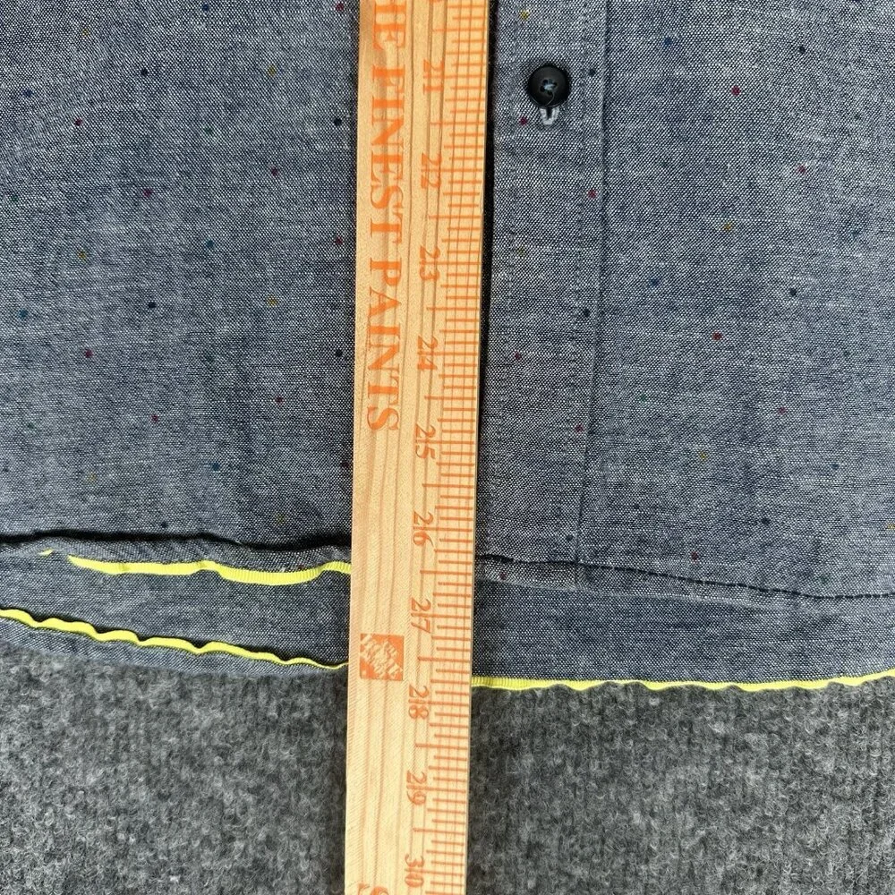 Descendants of Thieves Shirt Mens L Grey Polka Dots Long Sleeve Button Up Adult‎ - Picture 7 of 7